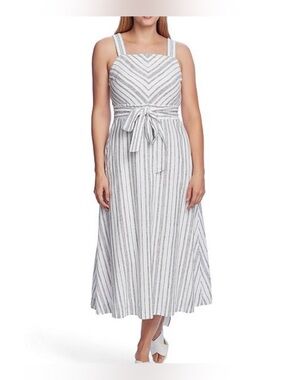 Vince Camuto Surfboard Square Neck Tie-Waist Midi Dress